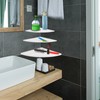 Headerbs 3 Layers White Floating Corner Shelf Wall Mounted Storage