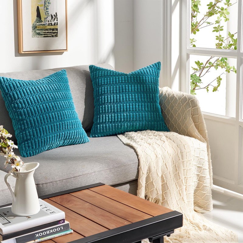 Topfinel Teal Cushion Covers 50cm x 50cm with Invisible Zip