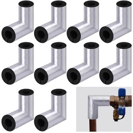 Tlswshsy 10Pack Elbow Insulation Tubing - Elbow Water Pipe Insulation with Aluminum Foil - Heat Preservation Foam Tube for 1/2" Thick Outdoor Water Pipe Freeze Protection(10, 1/2 Inch)