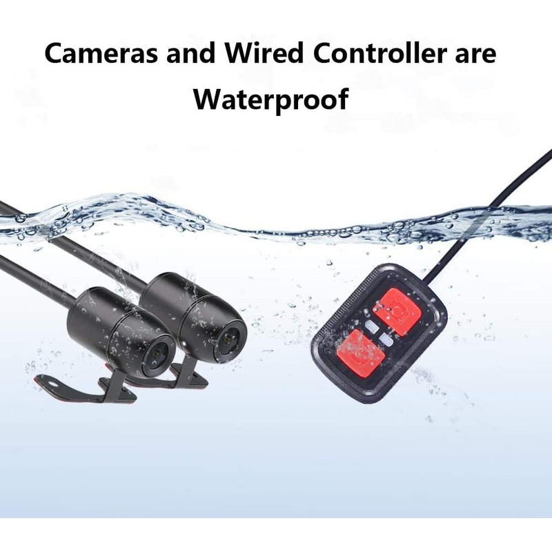 VSYSTO Motorcycle Dash Cam D6RL Motorbike Camera 130 Degrees 1080p