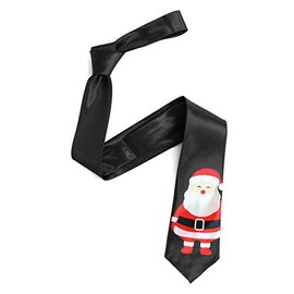 The Tie Co™ Festive Fun Christmas Secret Santa Novelty Gift Neck Ties (Large Santa Black)
