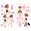 Samunshi® 14-Piece Pink Ballerina Girl Wall Sticker Set Pink Nursery