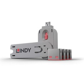 Lindy USB Port Blocker - Pack 4, Colour Code: Pink - Sistema de seguridad (Colour Code: Pink)