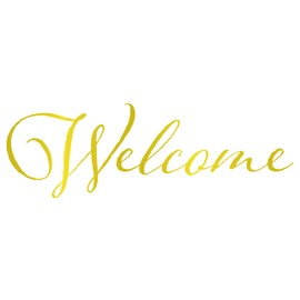 Welcome Wall Sticker Cutting Sticker Waterproof Gold Gold