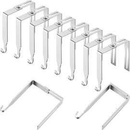 Amylove 8 Pcs Adjustable Cubicle Hanger Universal Partition Metal Cubicle Hooks Door Hanger, Adjusted to Fit Panels with 1 3/8 Inch to 3 1/2 Inch Thickness for Office Whiteboard (Silver)