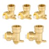 5 Pack Foskan Push Fit Fittings,3/4" PTC x 1/2" FNPT