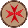 Templar Cross Patrol Patch - 2" Diameter Round Embroidered Patch