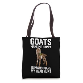 nubain goats make me happy humans make my head hurt Tote Bag