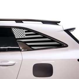BOGAR TECH DESIGNS Precut Quarter Window American Flag Vinyl Decal Sticker Compatible with Kia Sorento 2021-2025, Matte Black