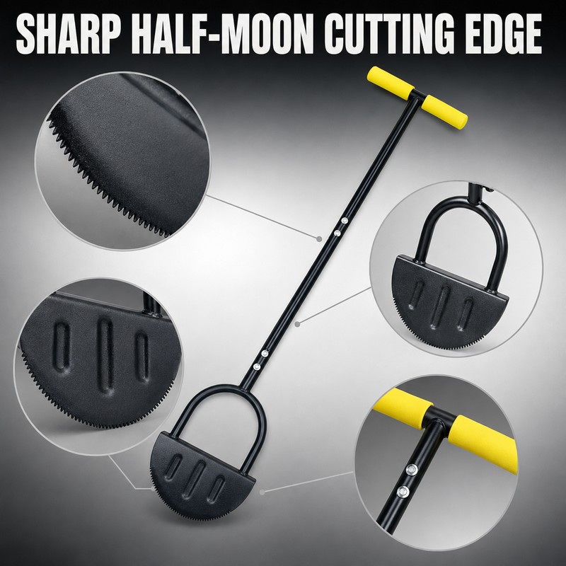 Half Moon Garden Edger Tool for Lawn Borders - Manual