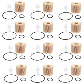Auto-Parts 04152-31090 12PCS Oil Filter Kit 04152-YZZA1 for Toyota Scion Lexus w/O-RING