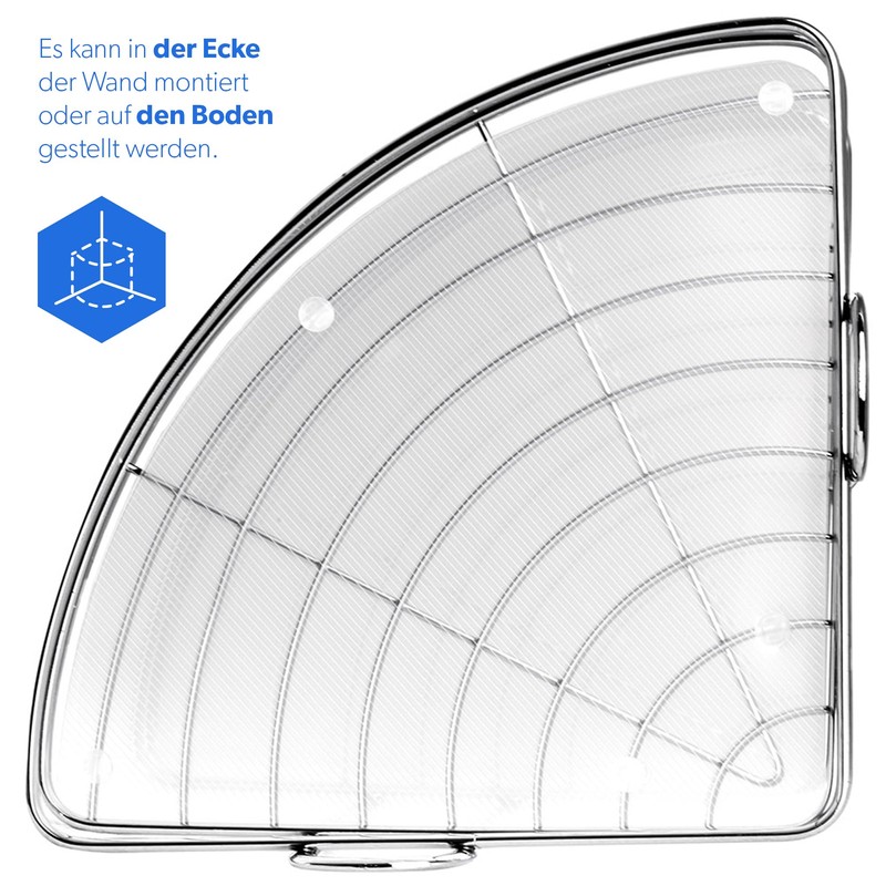 KADAX Eckablage, Wandeckregal aus chromstahl, Badezimmer Eckregal, Duschkorb, Duschablage, Duschregal