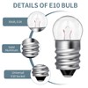 Honoson 20 Pieces E10 Miniature Screw Light Bulbs Replacement E10