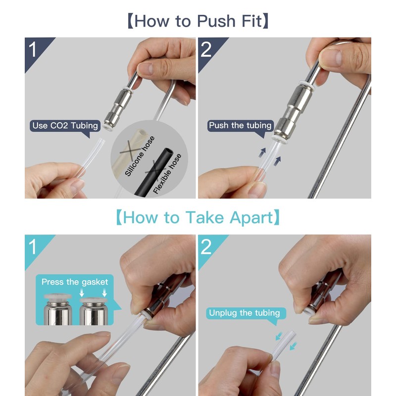 Clscea Aquarium Stainless Steel CO2 Diffuser Atomizer with Integrated Check