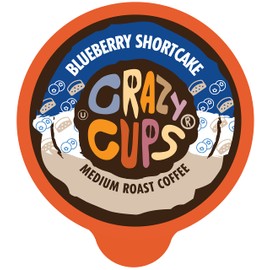 Crazy Cup Blueberry Coffee Pods, Single Serve Blueberry Shortcake Hot or Iced Coffee Cups For Keurig K Cups Machines, Recyclable Flavored Coffee Blueberry Pods, 22 Count