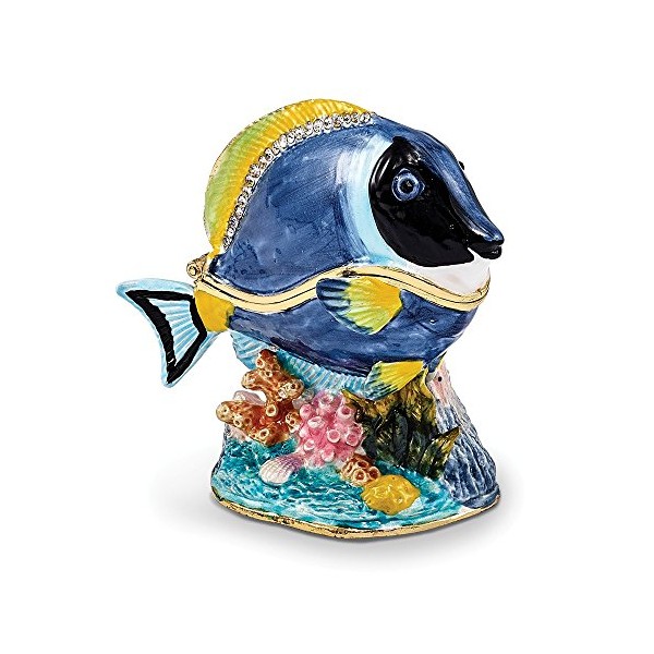Sonia Jewels Blake Blue Tang Fish Trinket Box 3"