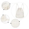 Lobagve Handmade Crochet Cotton Drawstring Backpack Boho Purse Leisure Daypack