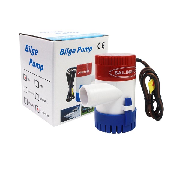 No automatic The 12V Marine Bilge Pump 1100GPH High-flow Low-noise