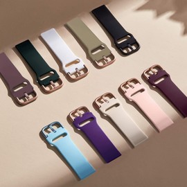 CUNUJIX 5 Pack Silicone Watch Bands for Garmin Vivoactive 6/Vivoactive 5/Vivoactive 3, Soft Sport 20mm Waterproof Replacement Wristband Strap for Garmin Venu Sq 2/Venu 2 Plus Women Men