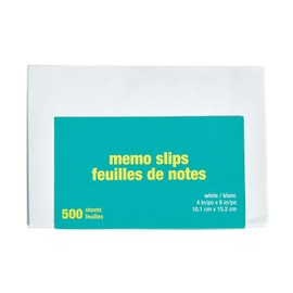 MyOfficeInnovations 237628 Loose Memo Slips, 4 x 6, Unruled, White