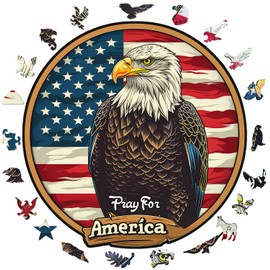 Reouinty Wooden Puzzle for Adults, Eagle Wooden Jigsaw Puzzles(11.1 * 11.2in-200pcs), Beautiful Wooden Puzzle with Box Birthday Gifts for Adults and Kids Family Game