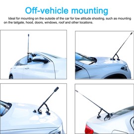 PellKing Suction Car Mount for Insta360 x5,x4, x3, x2, x,One RS,R Compatible with GoPro Max DJI OSMO 360 Camera 5 in 1 Suction Mount Kit for Action Cameras (Includes 44.9-inch Selfie Stick)