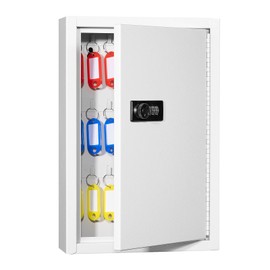 Sumerfnt Key Box Wall Mount with Code, Key Cabinet Lock Box for 40 Keys, Metal Key Storage Box with Key Tags and Number Sticker, 12.1"x 8.1" x 2.6"