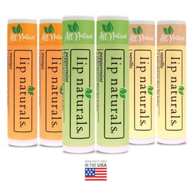 Lip Naturals® All Natural Lip Balm in a 6-Count Variety Pack: Mango, Peppermint, and Vanilla Flavors