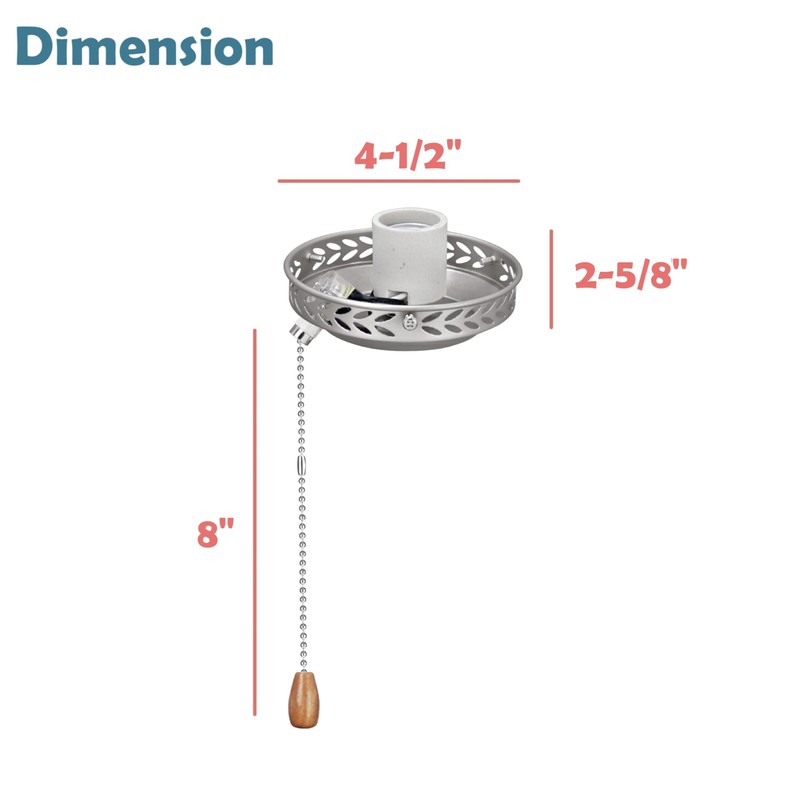 Aspen Creative 22001-11, One-Light Ceiling Fan Fitter Light Kit with