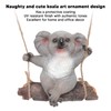 Swing Koala Sculpture Cartoon Synthetic Resin Animal Statues Decoration for