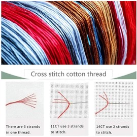 Meecaa Cross Stitch Kits 14 Count Stamped, Squirrel Fox Rabbit Owl Deer Animal Embroidery Kit with Accessories Pre Printed（38×30CM (Peace Tree)