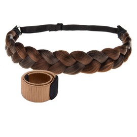 TOECWEGR Elastic Synthetic Chunky Hair Braid 3 Strands Braids Hair Headbands Plaited Braided Headband - Ladies Beauty Headwear (Color 36B)