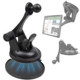 EWAY GPS Windshield Dashboard Mount for Garmin, 17mm Ball Mounting Pattern, Adjustable Arm Navigation Suction Cup Holder w/GPS Disk for Garmin Nuvi Dezl Drive Drivesmart Zumo Driveassist DriveLuxe