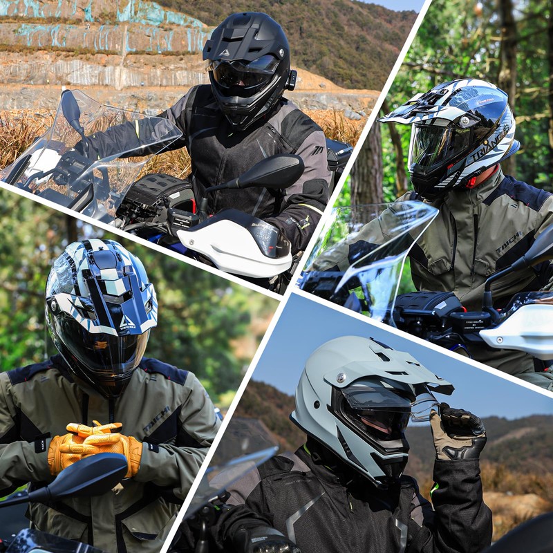 TRIANGLE Dual Sport Motorcycle Helmet Dirt Bike Helmets ATV Full