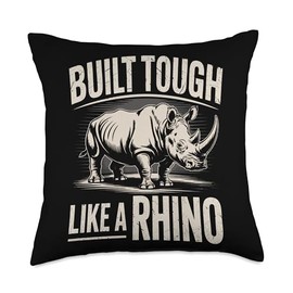 Rhino Build Tough Like A Rhino Animal Throw Pillow