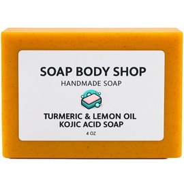 Brightening Lemon Turmeric & Kojic Acid Soap, Hyperpigmentation Soap, Dark Spot Remover For Face, Kojic Acid Soap For Hyperpigmentation, Even Complexion Soap, Fade Scars, Acne Scar, Turmeric Soap Bar
