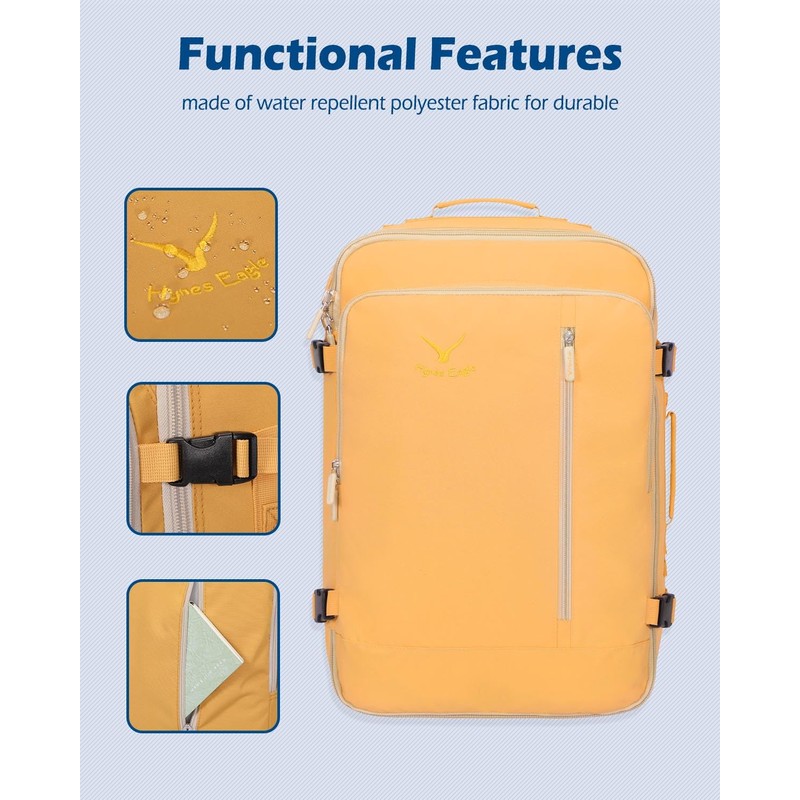 Hynes Eagle Carry on Backpack 38L Large Travel Backpack Flight