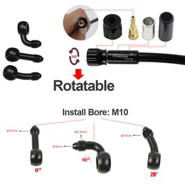 Universal Motorcycle Hydraulic Brake Oil Hose CNC Craft Available in 400 mm to 2400 mm M10 Mounting Hole Rotating Fittings for Scooters Motorcycles ATV Off-Road Vehicles