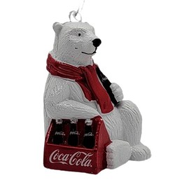 Kurt Adler Coca-Cola Polar Bear with 6 Pack of Bottles Ornament