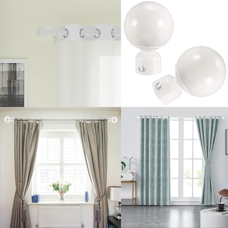 TA-VIGOR 2Pcs 29.5mm Inner diameter Curtain Rod Ball Finials, Decorative