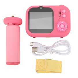 Kids Camera 2.4 Inch IPS Color Screen HD 600mAh 4H Video Recording Cartoon Silicone Cover with Tripod Toddler Digital Camera for Birthday Gift