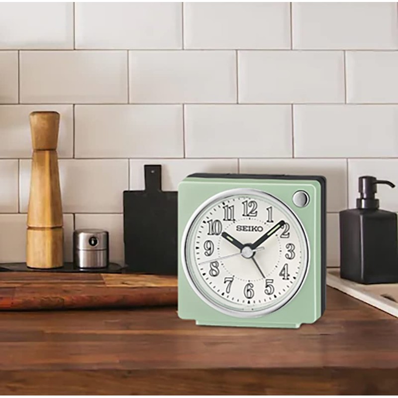 Seiko Fuji II Bedroom Alarm Clock, Pearl Green