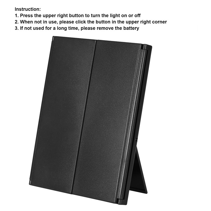 1pc Tri sided Foldable 8 Led Brightness Lights Desktop Table