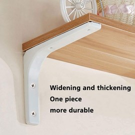 DERDOUT 4 Pcs Shelf Bracket Corner Brace Angle Bracket Shelf Support Wall Hanging 100mm*100mm, Metal Bright White Finished, EJR100W-4P