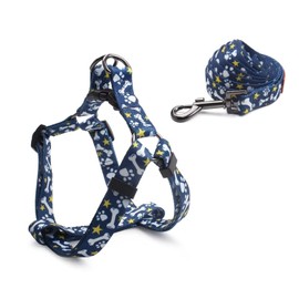 Cosyhome London Dog Harness Leash Set, Breathable,Adjustable,Dog Lead and Harness No Pull Small Medium Large dog(blue bone, S)