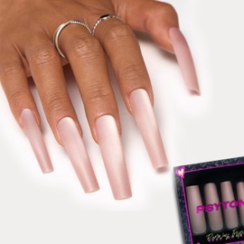 PSYTONE Classy Fake Nails Ready-To-Wear DIY Manicure - Dashing, Waterproof, Smudge Proof, Chip Proof, No Dry Time, Durable & Flexible, Long Lasting, Medium & Coffin Shaped, Quick & Easy | 30 Count