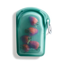 Stasher Premium Silicone Reusable Food Storage Go Bag, Waterfall, Microwave, Dishwasher, Oven and Freezer Safe, BPA Free, Leak-free, Eco-friendly, 18 Oz