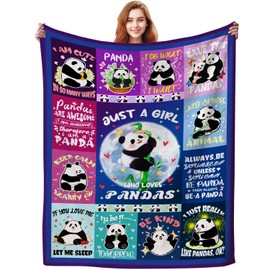 Panda Blanket Gifts for Kids Girls Women,Panda Stuff Pandas Throw Blankets,Panda Gifts for Panda Lovers Adults 50"x40" INCH