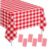 SietDESEO 6 Pack Red Gingham Tablecloth 54 x 108 Red