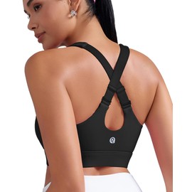 RUNNING GIRL Sports Bras for Women High Support,Adjustable Straps High Impact Workout Sports Bras with Sewn in Pads